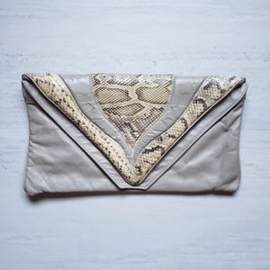 Vintage Hala Snakeskin Oversized Clutch